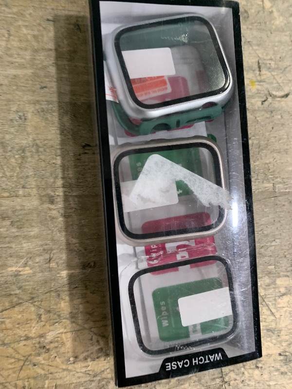 Photo 1 of 6-Pack Case Compatible with Apple Watch Series SE 6 5 4 44mm with Tempered Glass Screen Protector, Full Coverage Hard PC Protective Face Cover Bumper for iWatch 44 mm