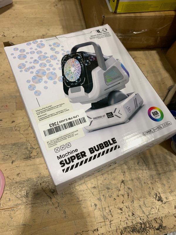 Photo 1 of 2025 Upgraded Bubble Machine with Remote Control, Automatic Rotation & RGB Lights, 1800mAh Rechargeable Battery, Type-C Charge, Bubble Maker for Kids, Weddings, Birthday Parties, Outdoor Activities