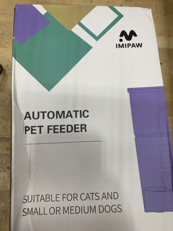 Photo 1 of (major usage, functional) IMIPAW Automatic Cat Feeders, 3L Timed Cat Dry Food Dispenser, Dual Power Supply, Programmable Portion Size, Auto Pet Feeder for Cats and Small Dogs