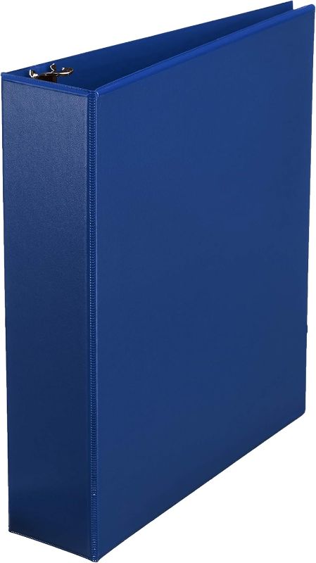 Photo 1 of Amazon Basics 2 Inch, 3 Ring Binder, Round Ring, Customizable View Binder, Blue