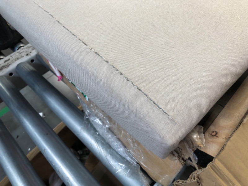Photo 1 of ***DAMAGED - HEADBOARD SLASHED - INCOMPLETE - PARTS ONLY - SEE PICTURES***
Novilla King Size Bed Frame with Adjustable Headboard Platform King Bed Frame Linen Fabric Upholstered Headboard, No Box Spring Needed, Noise-Free, Wooden Slats Support, Easy Assem