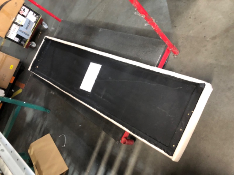 Photo 1 of ***DAMAGED - HEADBOARD SLASHED - INCOMPLETE - PARTS ONLY - SEE PICTURES***
Novilla King Size Bed Frame with Adjustable Headboard Platform King Bed Frame Linen Fabric Upholstered Headboard, No Box Spring Needed, Noise-Free, Wooden Slats Support, Easy Assem