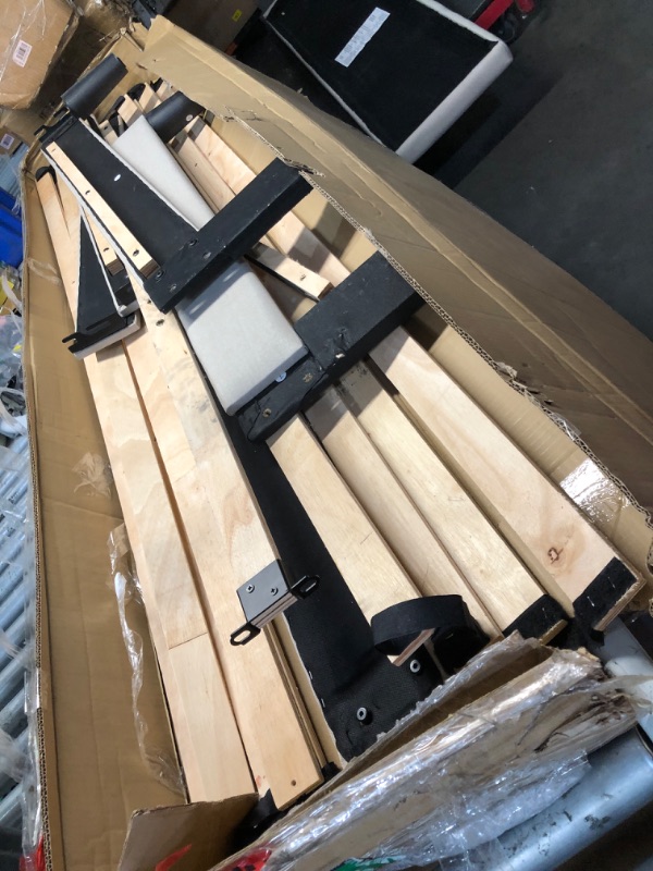 Photo 1 of ***DAMAGED - HEADBOARD SLASHED - INCOMPLETE - PARTS ONLY - SEE PICTURES***
Novilla King Size Bed Frame with Adjustable Headboard Platform King Bed Frame Linen Fabric Upholstered Headboard, No Box Spring Needed, Noise-Free, Wooden Slats Support, Easy Assem