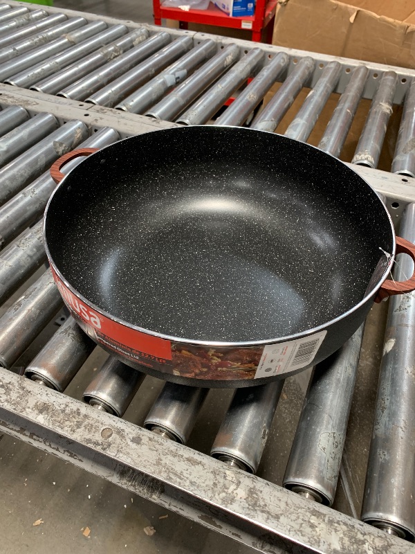 Photo 1 of ***NO LID***IMUSA USA, Blac Caldero with Glass Lid and Woodlook Handles/Knob, 13.5Quart, Black Stone, 13.5 Quart