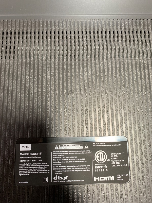 Photo 1 of ***CRACKED SCREEN***
TCL 65-Inch Class Q65 QLED 4K Smart TV with Fire TV (65Q651F, 2024 Model), Dolby Vision, HDR PRO+, Dolby Atmos, Alexa Built-in with Voice Remote, Apple AirPlay 2 Compatibility, Streaming Television