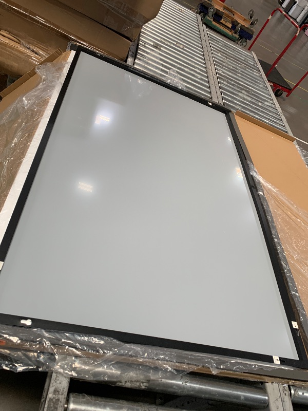Photo 1 of (USED/FAIR) DESBING Black Bathroom Mirror for Wall, 55x36 Inch Rectangle Mirrors with Metal Frame, Modern Vanity Wall Mirror Decor for Entryway Hangs, Bathroom Living Room Horizontal or Vertical