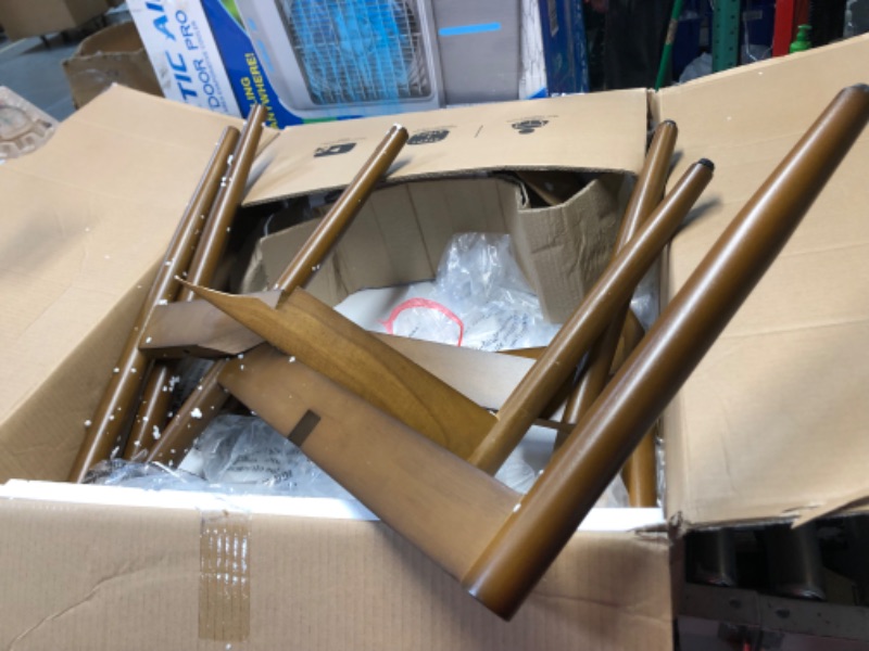 Photo 1 of ***DAMAGED - SEE PICTURES***
COLAMY Wooden Dining Chairs Set of 2, Modern Upholstered Fabric Dining Room Chair, Farmhouse Kitchen Side Chairs with Foot Pegs, Beige