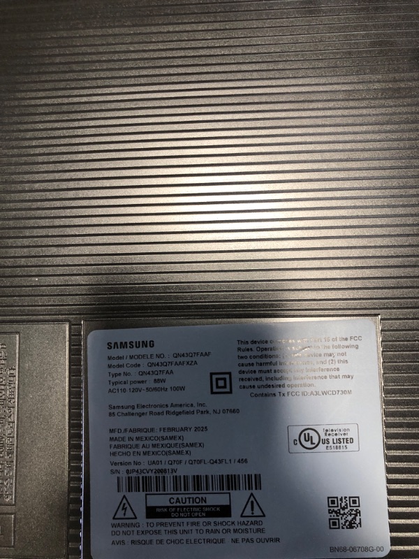 Photo 1 of 
SAMSUNG QN43Q7FAAF 43 Inch Q7F 4K UHD QLED HDR Vision AI Smart TV - QN43Q7FAAFXZA (2025