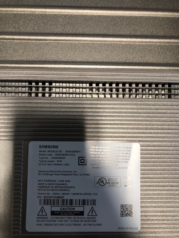 Photo 1 of Samsung 55-Inch Class Crystal UHD U8000F 4K Smart TV (2025 Model) Endless Free Content, Crystal Processor 4K, MetalStream Design, Knox Security, Compatible with Alexa