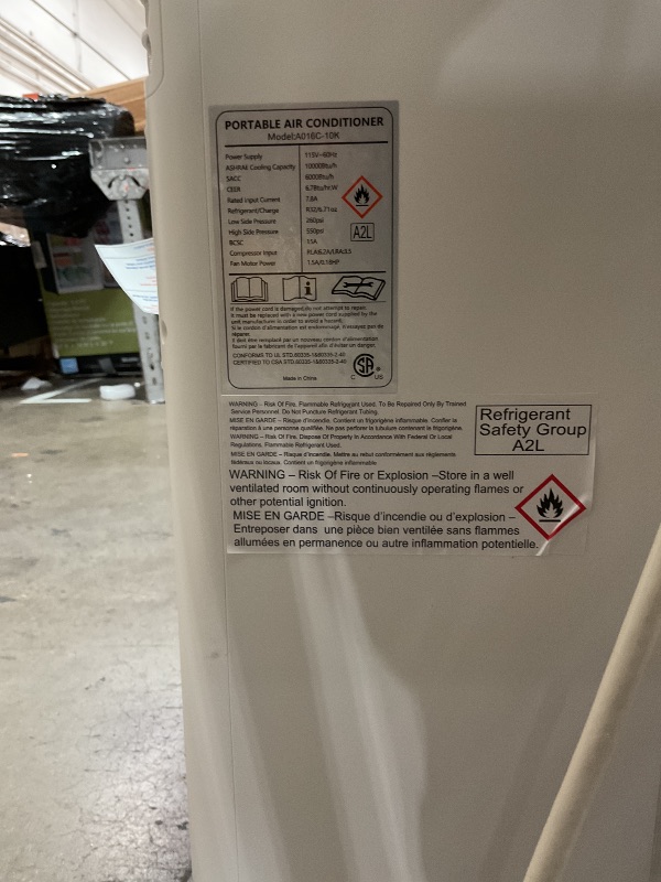 Photo 1 of 10,000 BTU Portable Air Conditioner, 3-in-1 AC Unit for 450 Sq.Ft Rooms With Drainage-Free Cooling, Dehumidification & Fan Modes, Includes Remote Control, 24H Timer & Window Kit for Bedroom