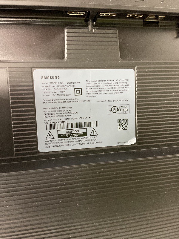 Photo 1 of ***DAMAGED SCREEN***SAMSUNG 85-Inch Class QLED Q7F Series Samsung Vision AI Smart TV (2025 Model, 85Q7F) Quantum HDR, Object Tracking Sound Lite, Q4 AI Gen1 Processor, 4K upscaling, Gaming Hub, Alexa Built-in