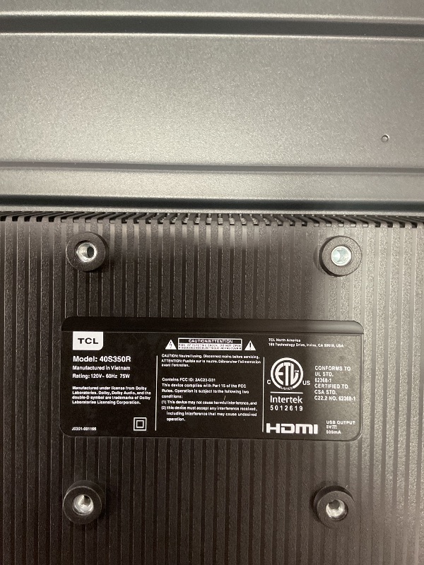 Photo 1 of ***DAMAGED SCREEN***TCL 40-Inch Class S3 1080p LED Smart TV with Roku TV (40S350R, 2023 Model), Compatible with Alexa, Google Assistant, and Apple HomeKit Compatibility, Streaming FHD Television,Black