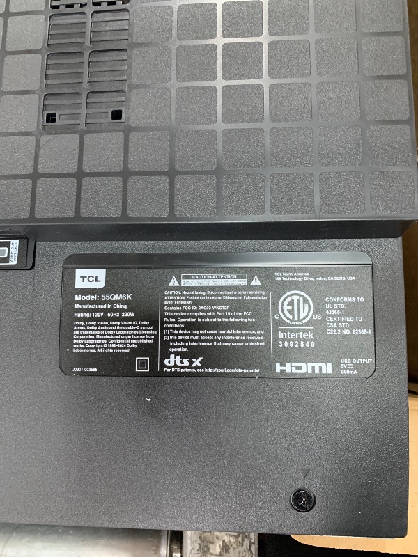 Photo 1 of ***DAMAGED SCREEN***TCL 55-Inch Class QM6K Series QD-Mini LED 4K UHD Google Smart TV Best Value Mini-LED TV - QLED, 144hz, 240hz Gaming Rate, High Contrast Screen, Onkyo Audio, Dolby Atmos (55QM6K, 2025 Model)