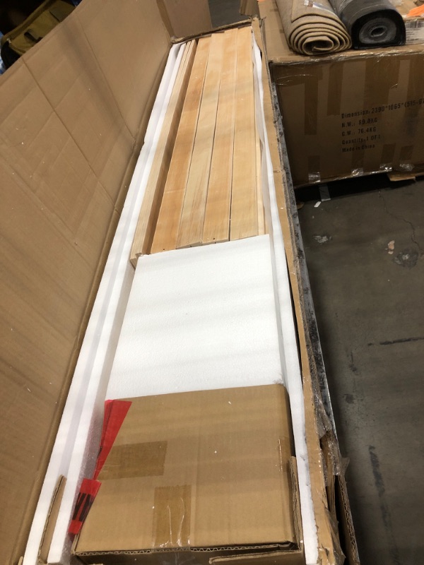 Photo 1 of *** PARTS ONLY - PARTIAL SET - BOX 1 OF 2 ONLY *** KTATK Full Size Loft Bed with 8 Open Storage Shelves and Built-in Ladder,Bedroom Solid Wood Bed Frame w/Full-Length Guardrails & Easy to Assemble,for Kid Adult Boy Girl Teen,White
