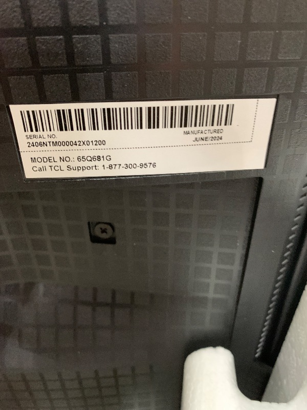 Photo 1 of ***DAMAGED SCREEN***TCL 65-Inch Q68 QLED Pro 4K UHD Smart TV with Google TV (65Q681G, 2024 Model) Dolby Vision, Dolby Atmos, HDR Pro, Game Accelerator up to 120Hz, Voice Remote, Works with Alexa, Streaming Television