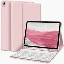 Photo 1 of  Keyboard Case for iPad A16 11th/10th Generation (2025/2022) with Pencil Holder, Detachable Wireless Bluetooth Keyboard Cover, Pink