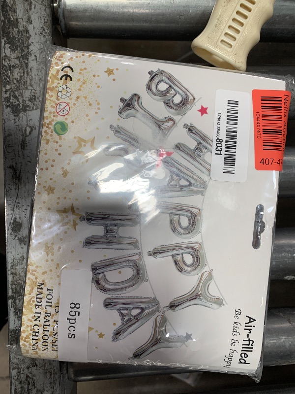 Photo 1 of [85 PCS] 16" Foil Personalized Name Happy Birthday Balloons Letters, Mylar Aluminum Custom Name and Age Letter Balloons, 2 Sets A- Z & 0-9 for Birthday Party Graduation Wedding Holiday Event (Silver)