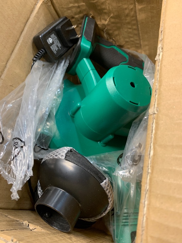Photo 1 of (used)(unknown if complete) K I M O. Cordless Leaf Blower Vacuum Combo 4 IN 1, 3 Nozzles for Inflation & Compression,3 Modes & Variable Speed, 20000RPM 
