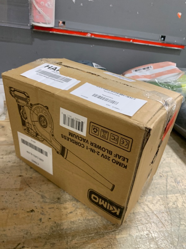 Photo 1 of (used)(unknown if complete) K I M O. Cordless Leaf Blower Vacuum Combo 4 IN 1, 3 Nozzles for Inflation & Compression,3 Modes & Variable Speed, 20000RPM 