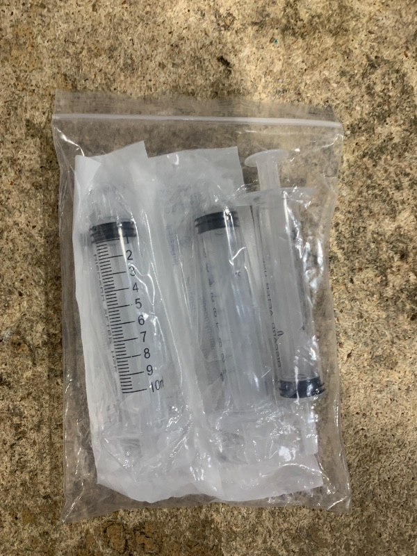 Photo 1 of 10ml Syringe for Liquid, Oral, Scientific Labs, Measurement, Dispensing, with Cap- 3 Pack