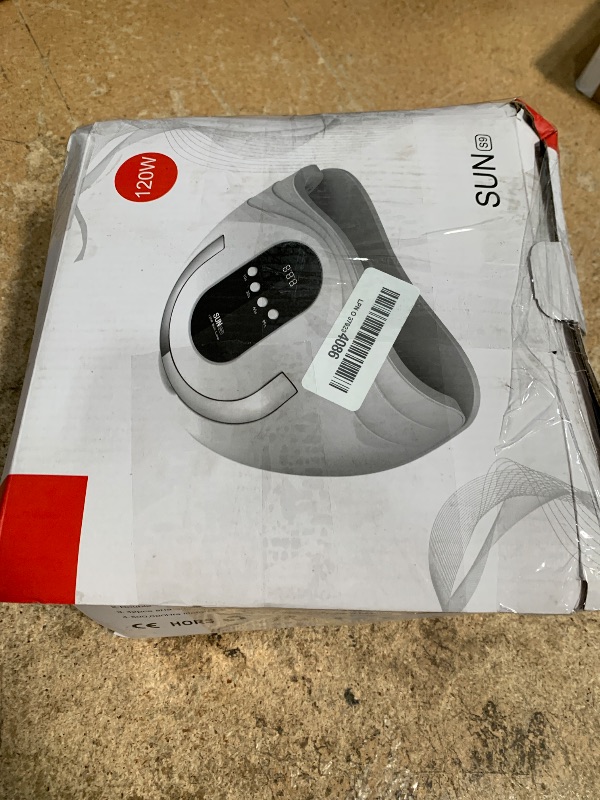 Photo 1 of *MISSING CHARGER* Sunrich UV Gel Nail Lamp 120W LED Nail Light Fast Dryer for Gel Polish Curing with 4 Timers Portable Handle Large Space Automatic Sensor (White)