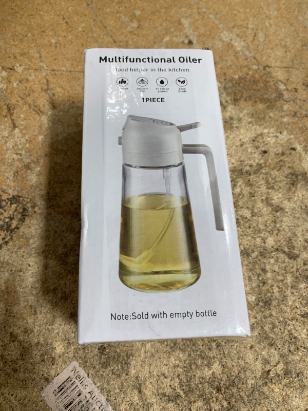 Photo 1 of 2 in 1 Oil Dispenser and Oil Sprayer, 470ml Dispenser Bottle Spray and Pour, Glass Olive Oil Sprayer for Cooking, Food-Grade Oil Spray Bottle Mister Spritzer for BBQ, Air Fryer, Kitchen (Green)