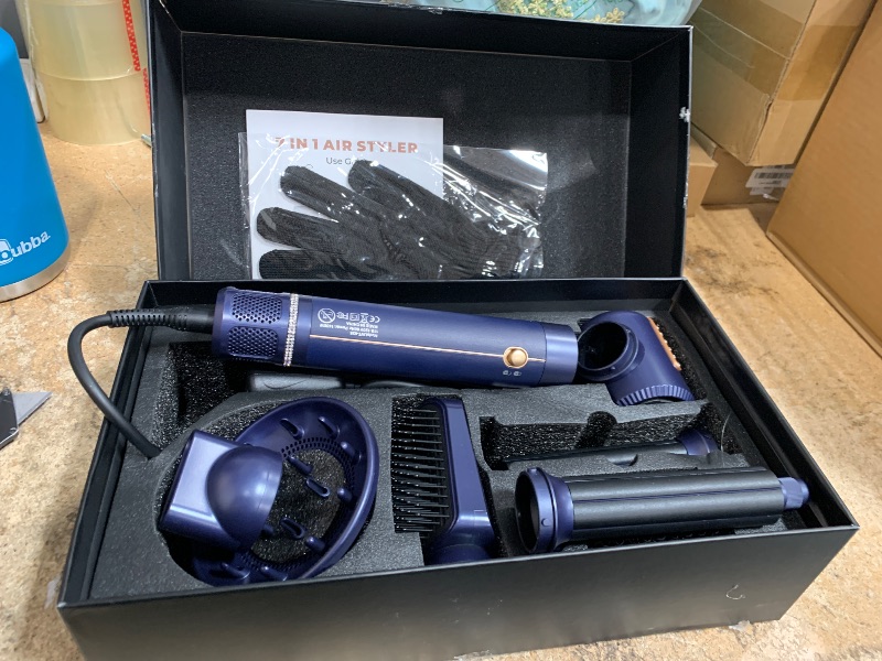 Photo 1 of *** PARTS ONLY *** Hair Dryer Brush 7 in ONE, Powerful Blow Dryer Brush with Hair Wrap Curler, Fast Drying, Volumizing, Curling, Straightening, Ionic Hair Dryer with Diffuser, Hair Styling Tools Women