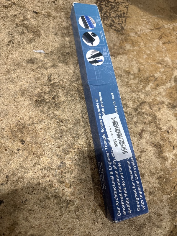 Photo 1 of 12-Inch Architectural and Engineering Scale Ruler Set (Imperial) | Laser-Etched Aluminum Triangular Drafting Tool | for Architect and Civil Engineer Blueprints | Standard Metal Ruler Included