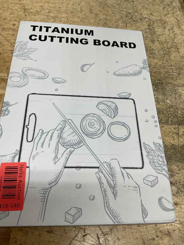 Photo 1 of 100% Titanium Cutting Board for Kitchen - Dishwasher Safe Chopping Boards with Handle, Reversible Charcuterie Board for Home Counter Outdoor Camping Housewarming Gifts for