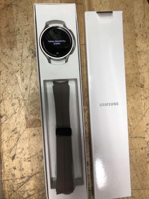 Photo 1 of (used)(see all images) Samsung Galaxy Watch 5 Pro 45mm Smartwatch with GPS, LTE, Sleep Coaching, and Fast Charger - (Renewed)