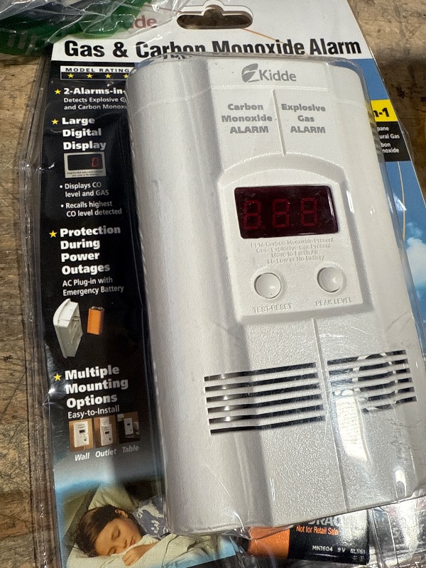 Photo 1 of Kidde Carbon Monoxide Detector, Propane, Natural, Methane, & Explosive Gas Alarm, Plug-In Wall with 9-Volt Battery Backup, Digital LED Display