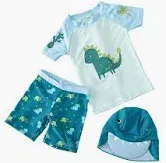 Photo 1 of (NO SHIRT 2PC) Kids Boys Bathing Suits Children Boys Swimsuit Cartoon Dinosaur Print 