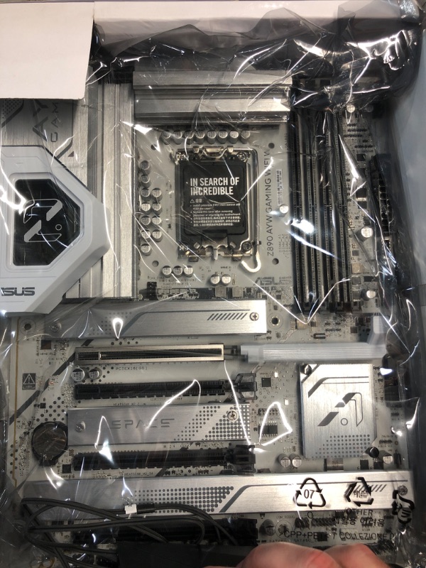 Photo 1 of (RETURNED NO POWER) (PARTS) ASUS Z890 AYW Gaming WiFi W ATX Z890 Motherboard, Intel® Core™ Ultra Series 2 Ready, Advanced AI PC-Ready, 16+1+2+1 Stages, DDR5, PCIe® 5.0, Thunderbolt™ 4, USB Type-C®, 4 x M.2, Wi-Fi 7, 2.5Gb LAN
