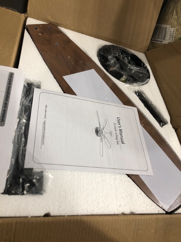 Photo 1 of 52 Inch Farmhouse Ceiling Fan with Light and Remote, Black Industrial Caged Flush Mount Ceiling Fans with 6 Speed Reversible Motor and Dual Finish 5 Blades, Rustic Ceiling Fan for Living room, Bedroom