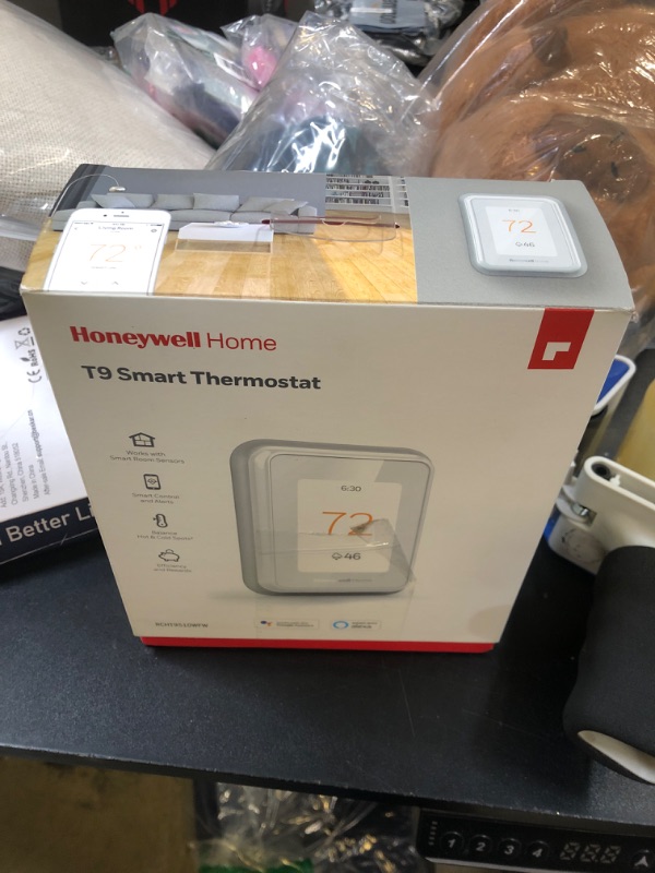 Photo 2 of Honeywell Home T9 WIFI Smart Thermostat, Smart Room Sensor Ready, Touchscreen Display, Alexa and Google Assist