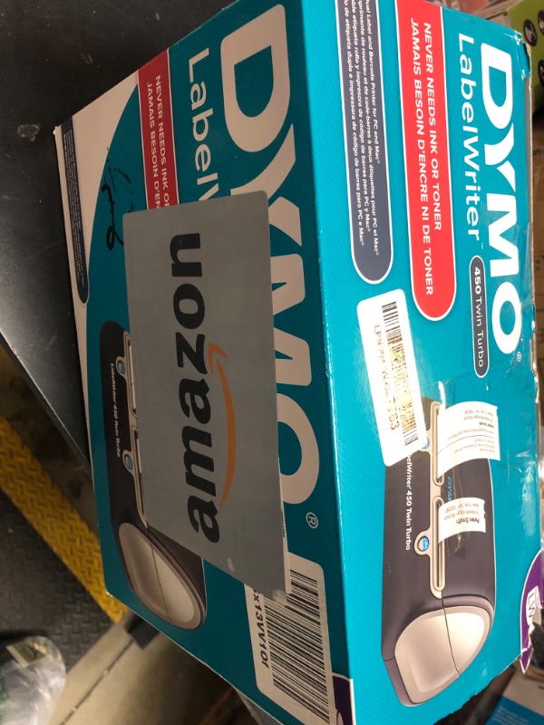 Photo 1 of DYMO Label Printer | Label Writer 450 Twin Turbo Direct Thermal Label Printer, Fast Printing, Great for Labeling, Filing, Shipping, Mailing, Barcodes and More, Home & Office Organization