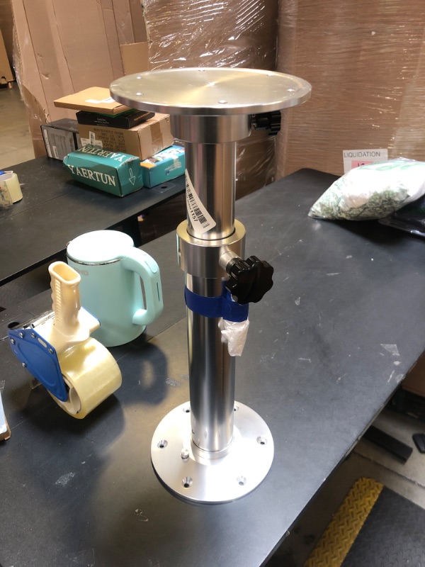 Photo 1 of Adjustable Table Pedestal Detachable Table Base Stand Leg Base Mount Frame 17.8?27.2 inch Aluminum Alloy Table Base Kit for RV Boat Yacht (2#)