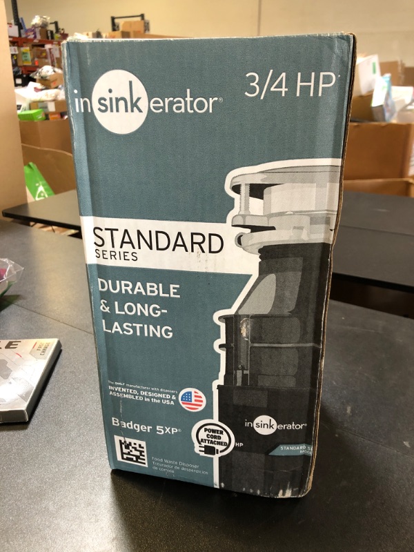 Photo 1 of InSinkErator Badger 5XP Garbage Disposal with Power Cord, Standard Series 3/4 HP Continuous Feed Food Waste Disposer, Badger 5XP W/C