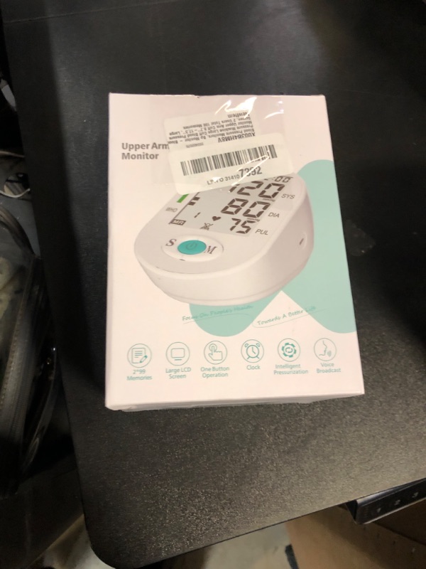 Photo 1 of Blood Pressure Monitors, Bp Monitor - Blood Pressure Machine Large Cuff Blood Pressure Monitor Upper Arm Cuff 8.7''-17.3'', Large Screen, 2 Users Total 198 Memories