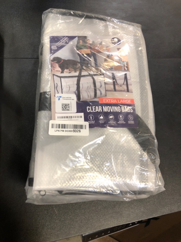 Photo 1 of ClearSpace Heavy Duty Moving Bags or Storage Bags – Clear Storage Bins with Lids, Large Moving Boxes with Backpack Straps & Zippers – Packing Bags & Moving Supplies for College Dorm, 6 Pack