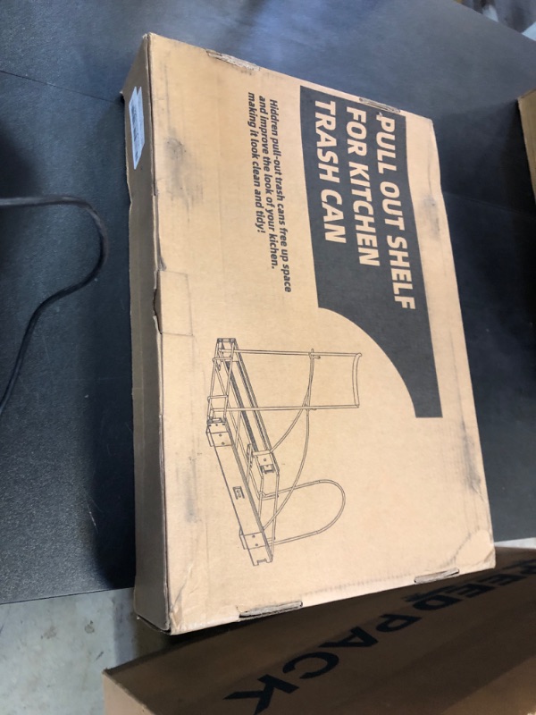 Photo 1 of Tanamu Pull Out Trash Can Under Cabinet & Under Sink - Heavy Duty Sliding Adjustable Cabinet Trash Can Organizer, 35qt Roll-Out Kitchen Rack with Chrome Finish (Waste Bin Not Included)