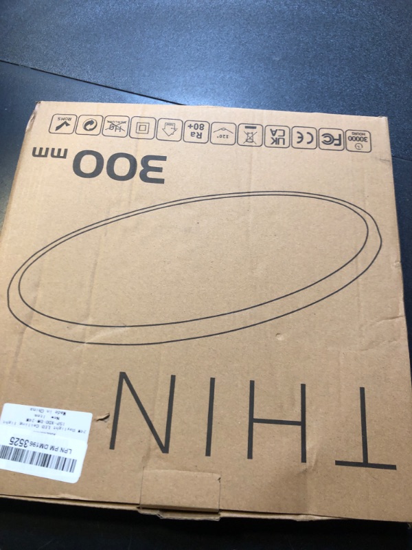 Photo 1 of LED Flush Mount Ceiling Light Fixture, 5000K Daylight White 24W(240W Equivalent) 12 Inch Flat Modern Ceiling Lighting, 3200LM Ceiling Lamp for Bathroom Porch, Kitchen, Bedroom, Living Room, Hallway