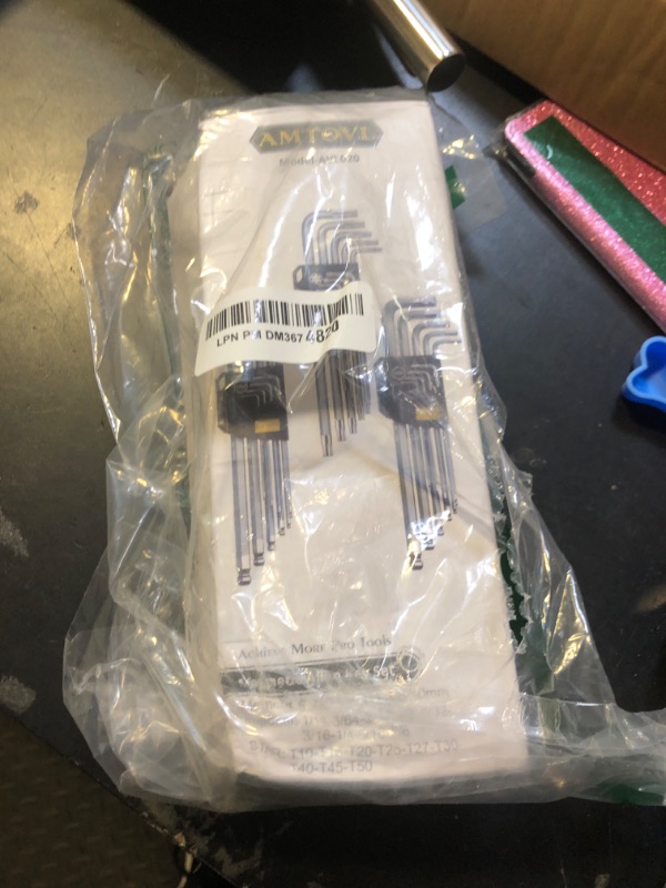 Photo 1 of AMTOVL Hex Key Set - 27PCS Magnetic Allen Wrench Set, S2 Steel SAE Metric Allen Key Set Extra Long with Ball End T-Handle SAE 1/16"-3/8" Metric 1.5-10mm TORX T10-T50