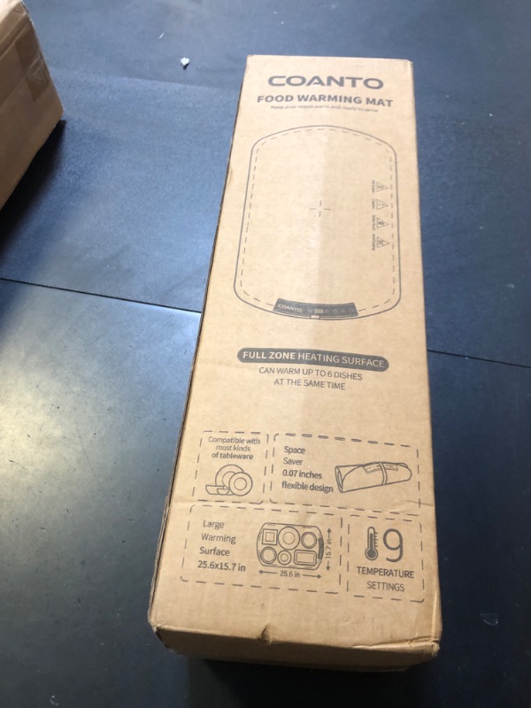 Photo 1 of Food Warming Mat, Electric Warming Tray for Buffets & Parties, Silicone Heating Mat for Food with 9 Temperature Settings, Roll-Up Storage, 25.8"x15.6"