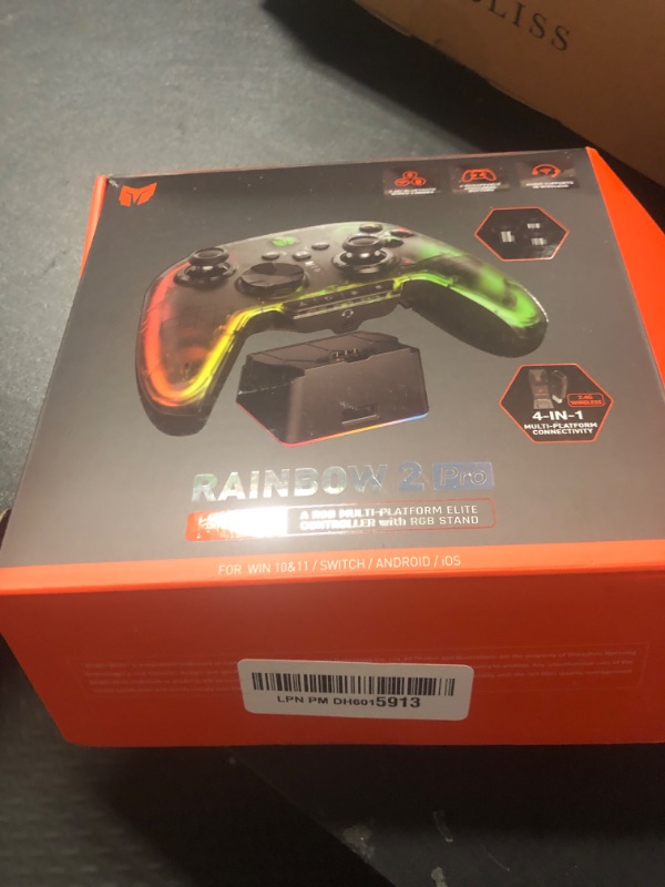 Photo 1 of PC Controller, BIGBIG WON Wireless Controller Motion Control, Hall Trigger, ALPS Joystick, 3.5mm Audio, Gaming Controller for PC Windows/Android/iOS/Switch Pro Controller (Rainbow 2 Pro & Charging Dock)