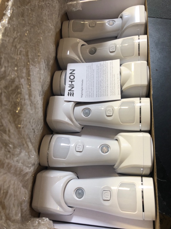 Photo 1 of Enhon 4 in 1 LED Rechargeable Plug in Flashlights, 6 Pack LED Emergency Lights for Home Power Failure Emergency, Plug in Power Outage Light, Power Failure Light with Motion Detection (White)