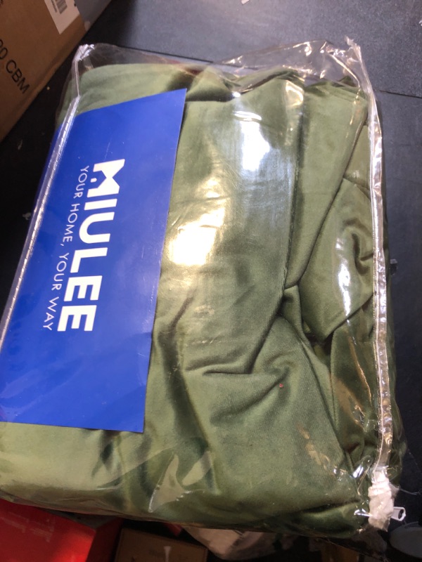 Photo 1 of MIULEE Velvet Curtains 84 inches 2 Panels - Luxury Blackout Curtains for Bedroom Living Room Thermal Insulated Super Soft Window Drapes Rod Pocket & Back Tab, Olive Green, W52 x L84 inches
