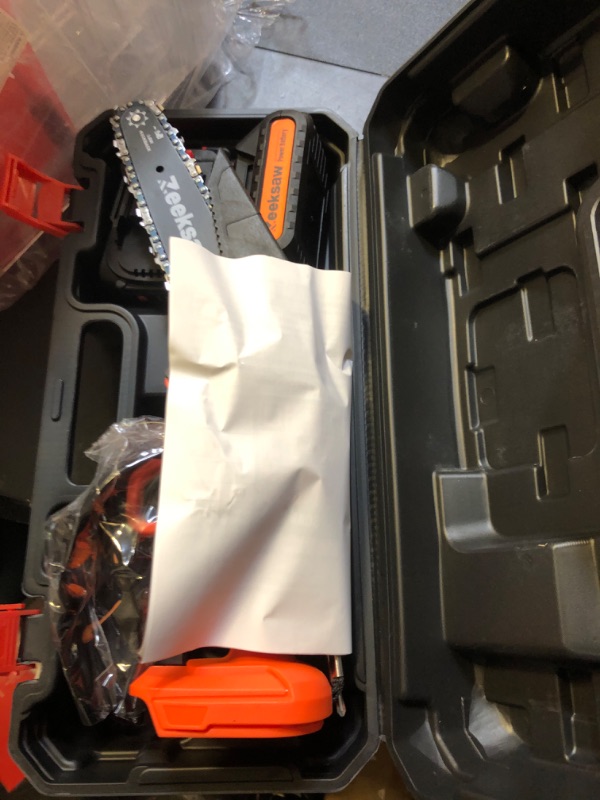 Photo 1 of ZEEKSAW Mini Chainsaw 6 Inch Cordless, Super Handheld Chainsaw with 2x Big Batteries, Electric Mini Chain saw Battery Powered, Small Hand saws for Tree Wood - Garden Yard Time Saving Tool