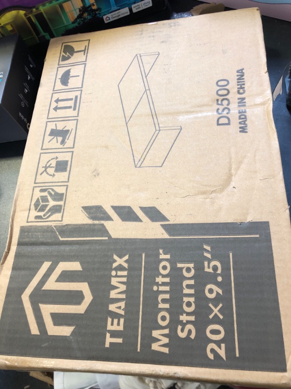 Photo 1 of TEAMIX 20 inch Monitor Stand Riser, Wood Monitor Stand for Desk, TV/Screen/PC/Printer/Laptop Riser, Computer Stand with Keyboard Organizer Desktop Stand, Monitor Riser