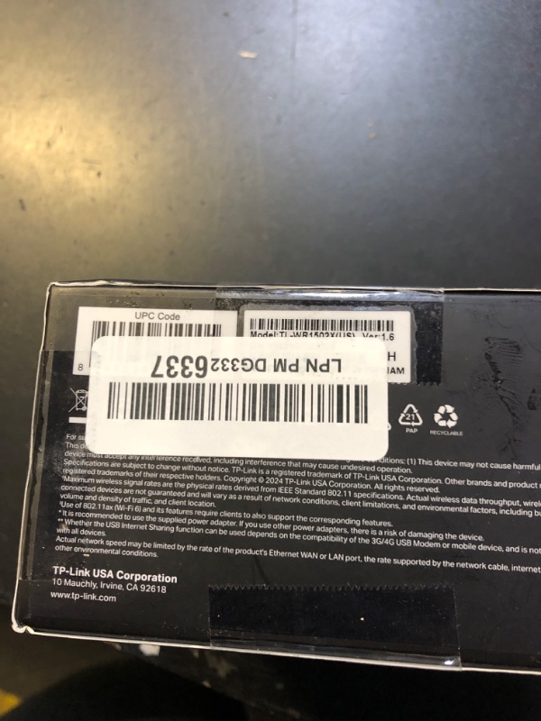 Photo 1 of TP-Link Ultra-Portable Wi-Fi 6 AX1500 Travel Router TL-WR1502X | Easy Public WiFi Sharing | Hotel/RV/Travel Approved | Phone WiFi Tether | USB C Powered | Multi-Mode | Tether App | Durable Design